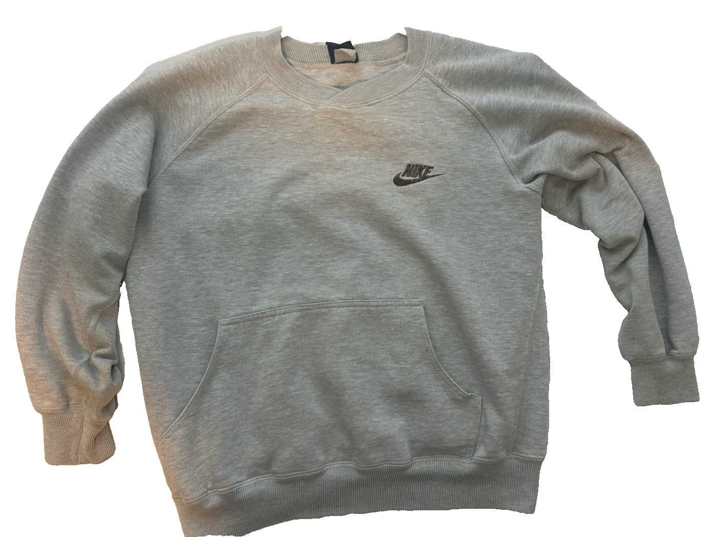 Nike Vintage 80’s Blue Tag w/ Embroidered Logo Pullover Grey Sweatshirt-Wm/Sz M