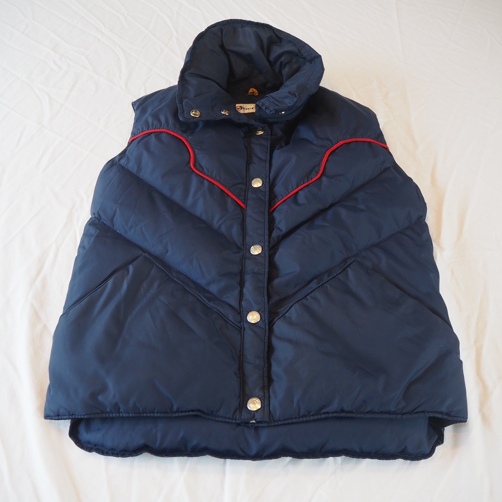 Vintage Obermeyer Goose Down Puffer Vest Women’s Size L* Retro Western Yoke Snap