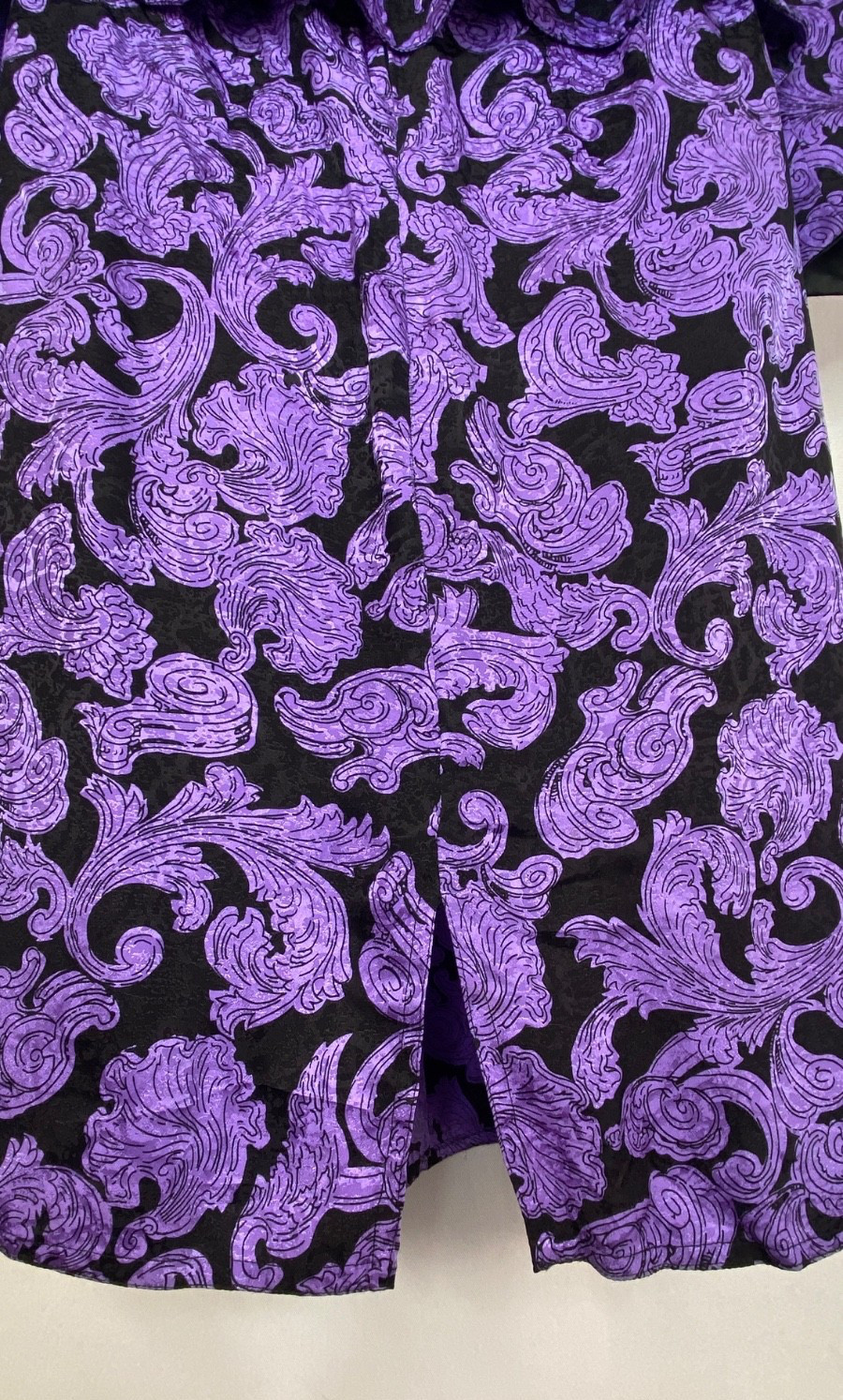 Vintage 1980s silk purple black dress set 1940s Victorian peplum jacket skirt