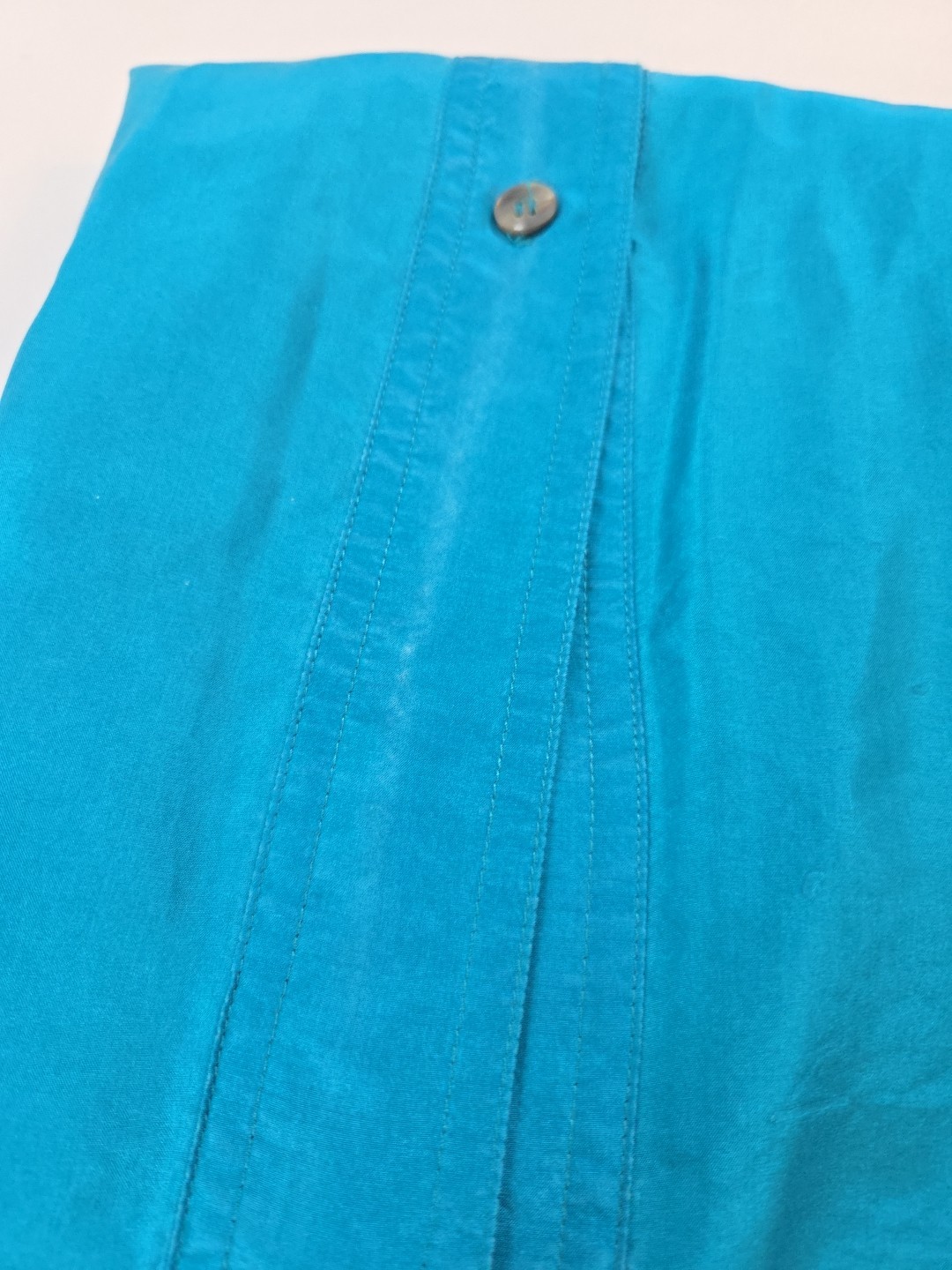 Vintage Compagnie Internationale Express 100% Silk L/S Top Blue/Teal Size Large