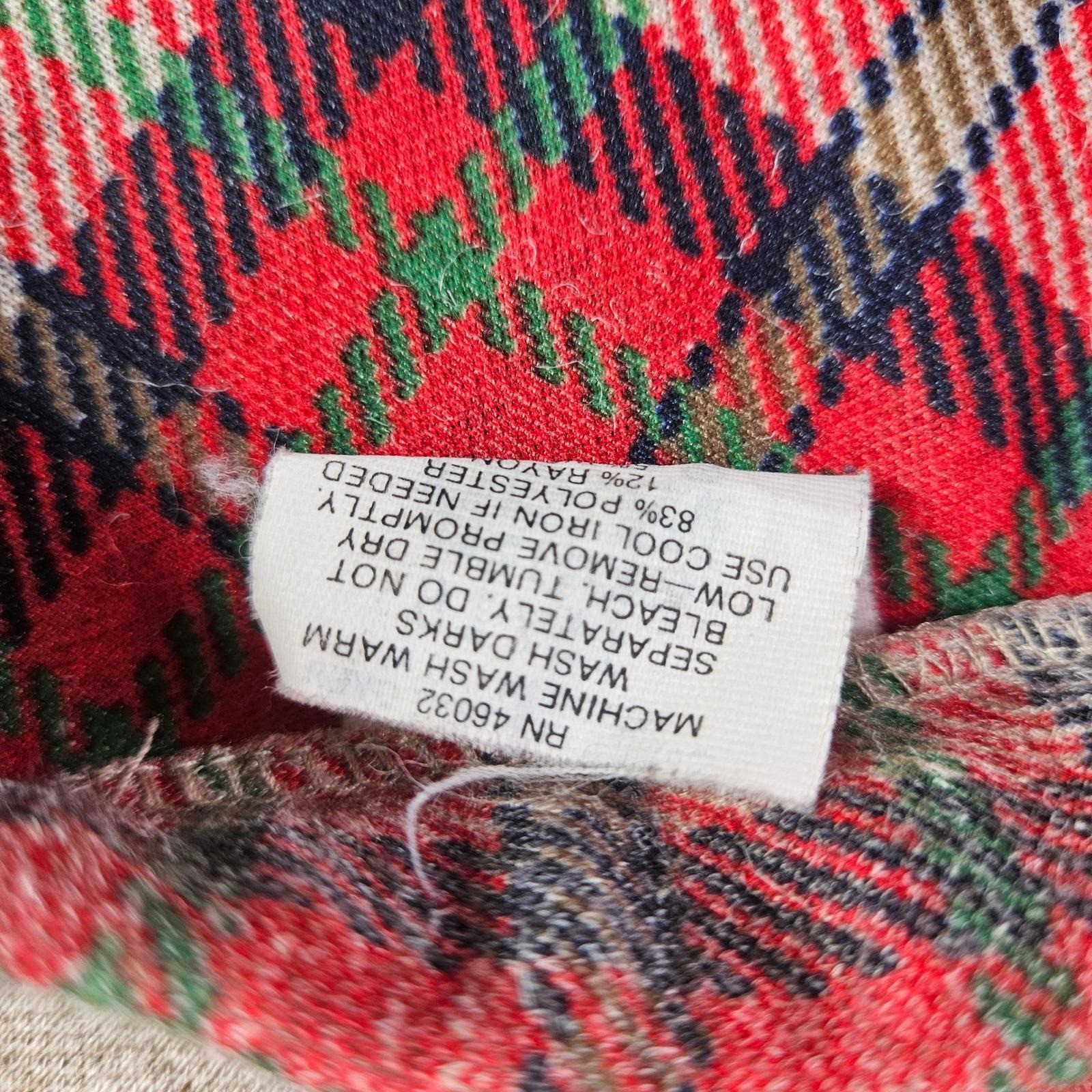 Vintage 70s 80s Plaid A-Line Skirt Red Green Tan High Waisted Midi USA Made M/L