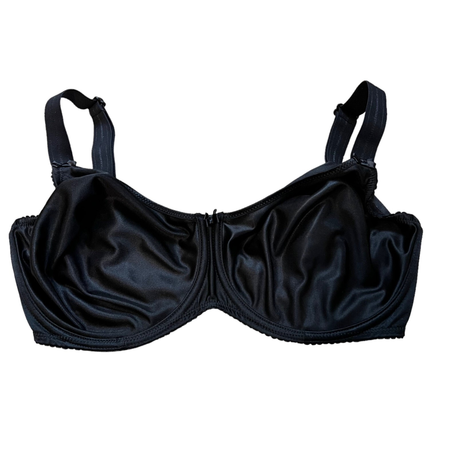 Prima Donna Black Shiny Satin Vintage Women’s Bra 34G #36032