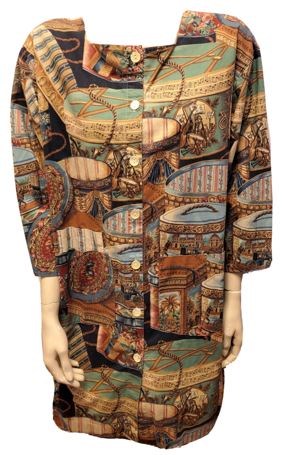 Vtg 1980s/1990s GIANNA ROSE Duster ARTISTS Gardening SMOCK Jacket One Size EUC