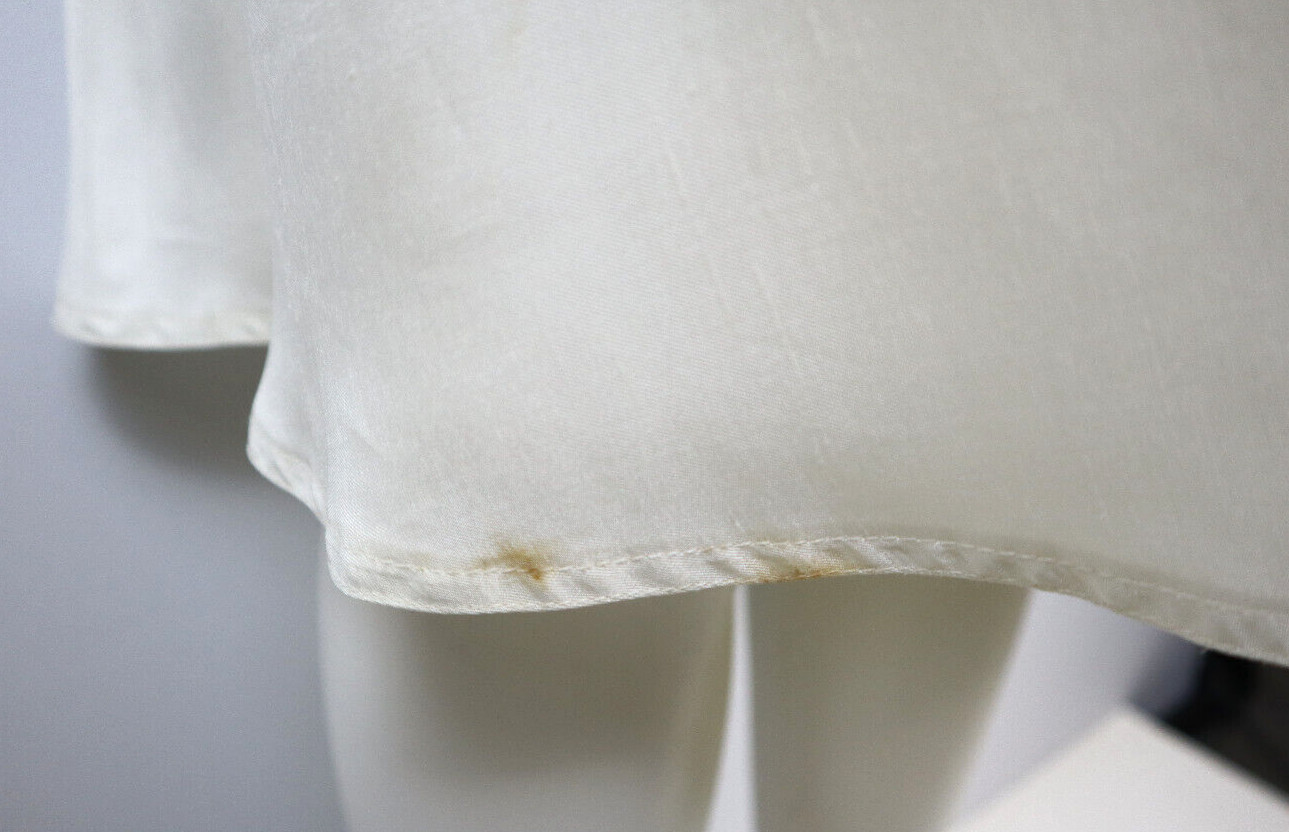 Leslie Fay Vintage Women’s Shirt Dress Size 8P Ivory White Short Sleeve A-Line