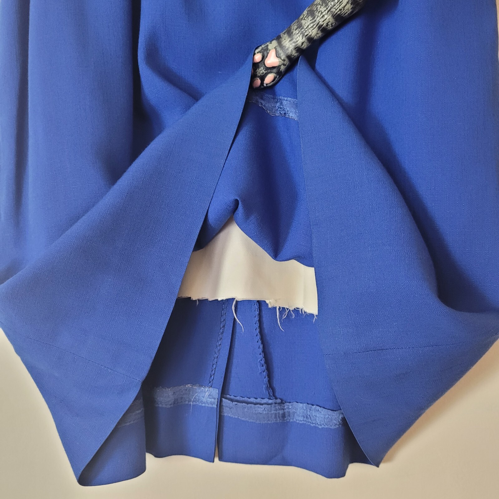 Vintage pencil Skirt Women’s XS 24″ bright blue 60s office Pinup academia cotton