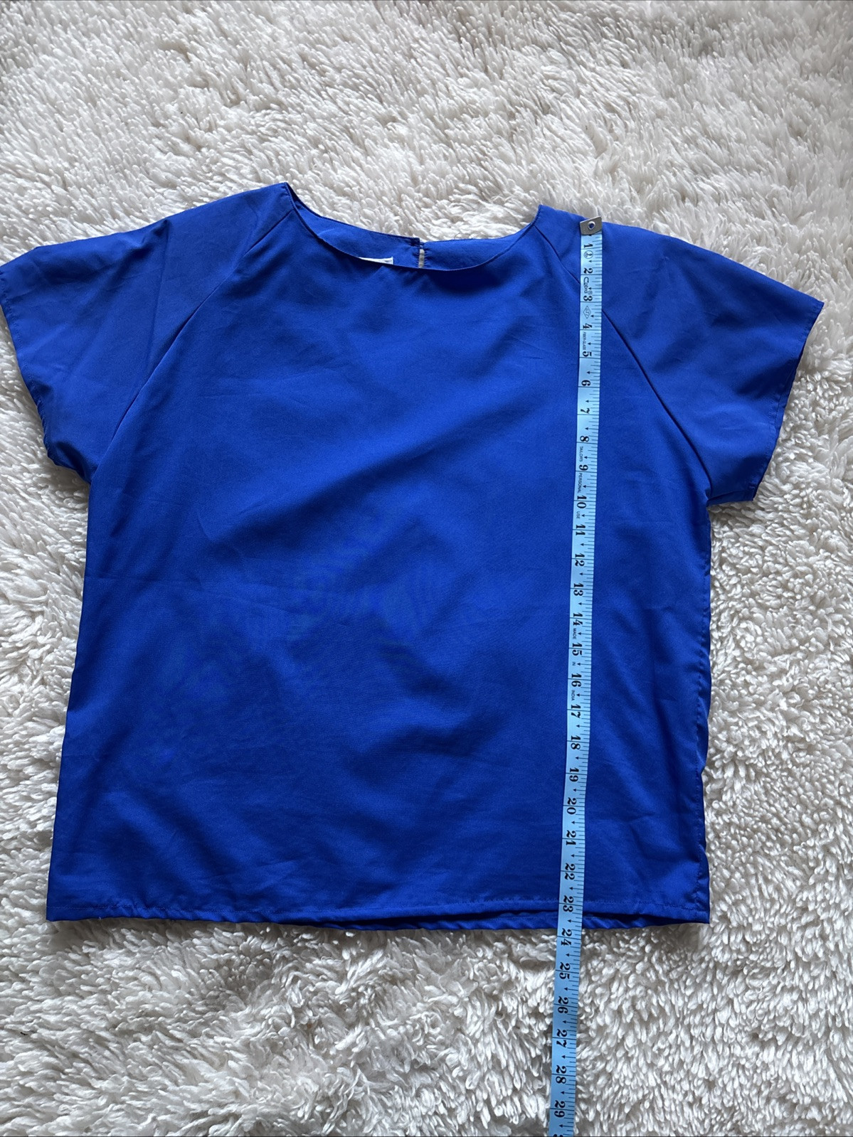 VTG 80’s Impressions Of California Women Top Sz M Blouse Blue Silky NICE!