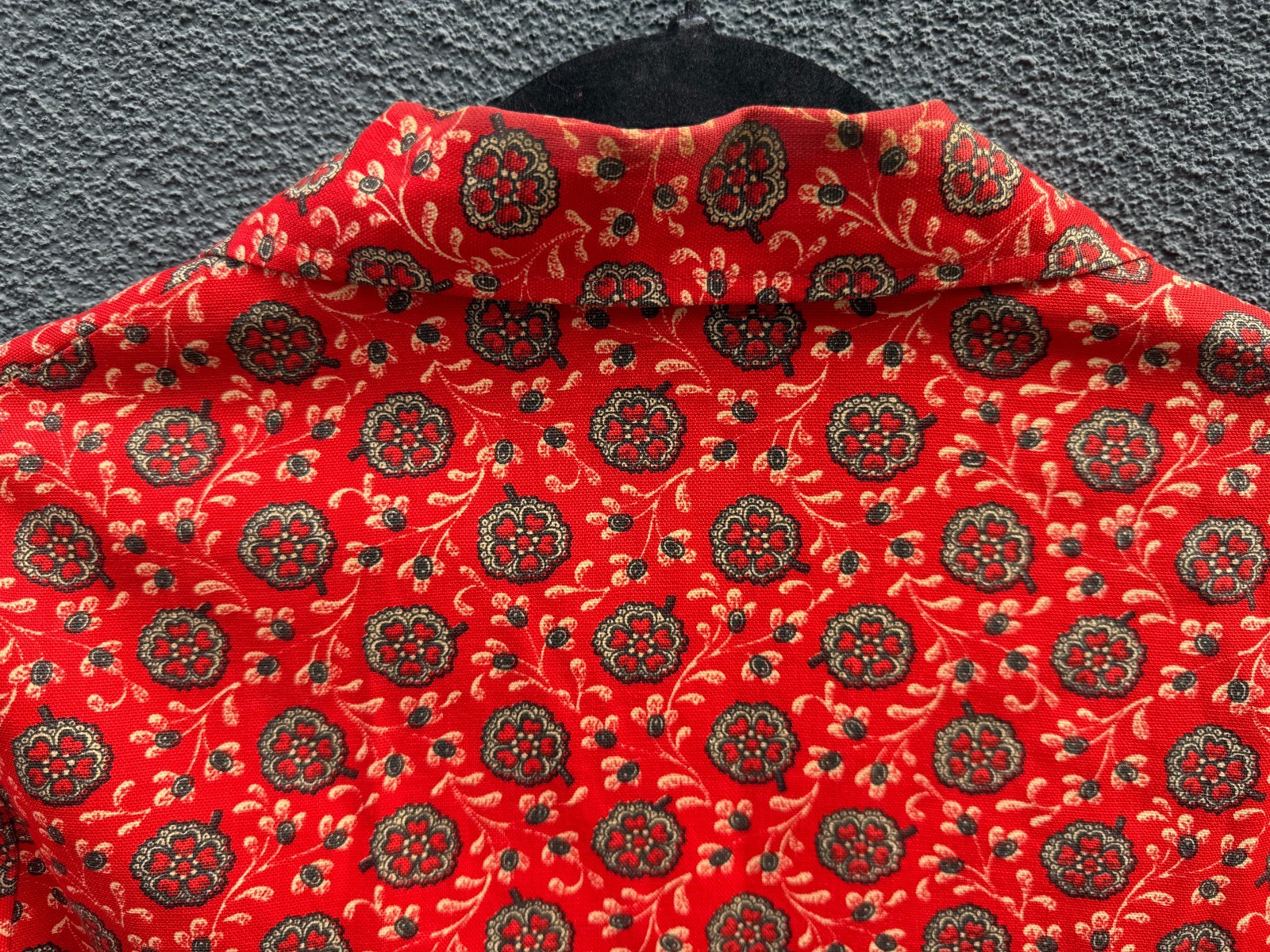 Vintage Red Boho Y2K Print Medallion Jacket Womens Regular Medium Cotton Vintage