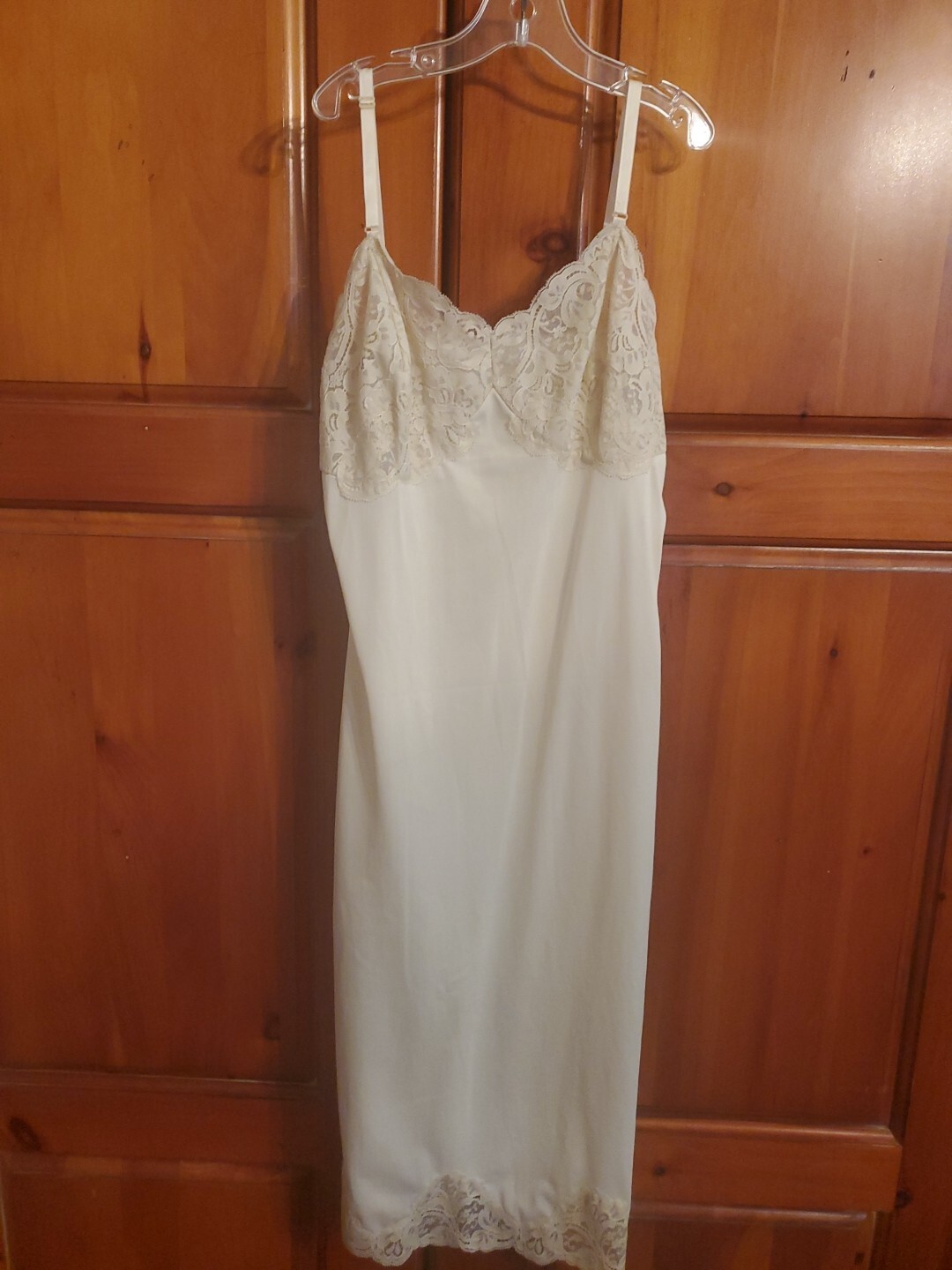 Vintage Wonder Maid Non Cling Full Slip Womens 32 Tan Nylon