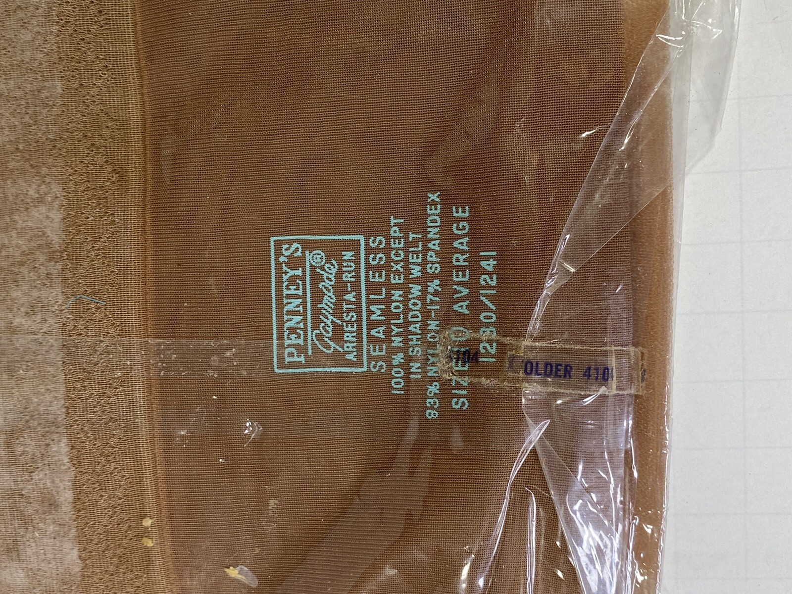 Gaymode JC Penneys 100% Nylon Stockings 10 Average Arresta-Run Suntan