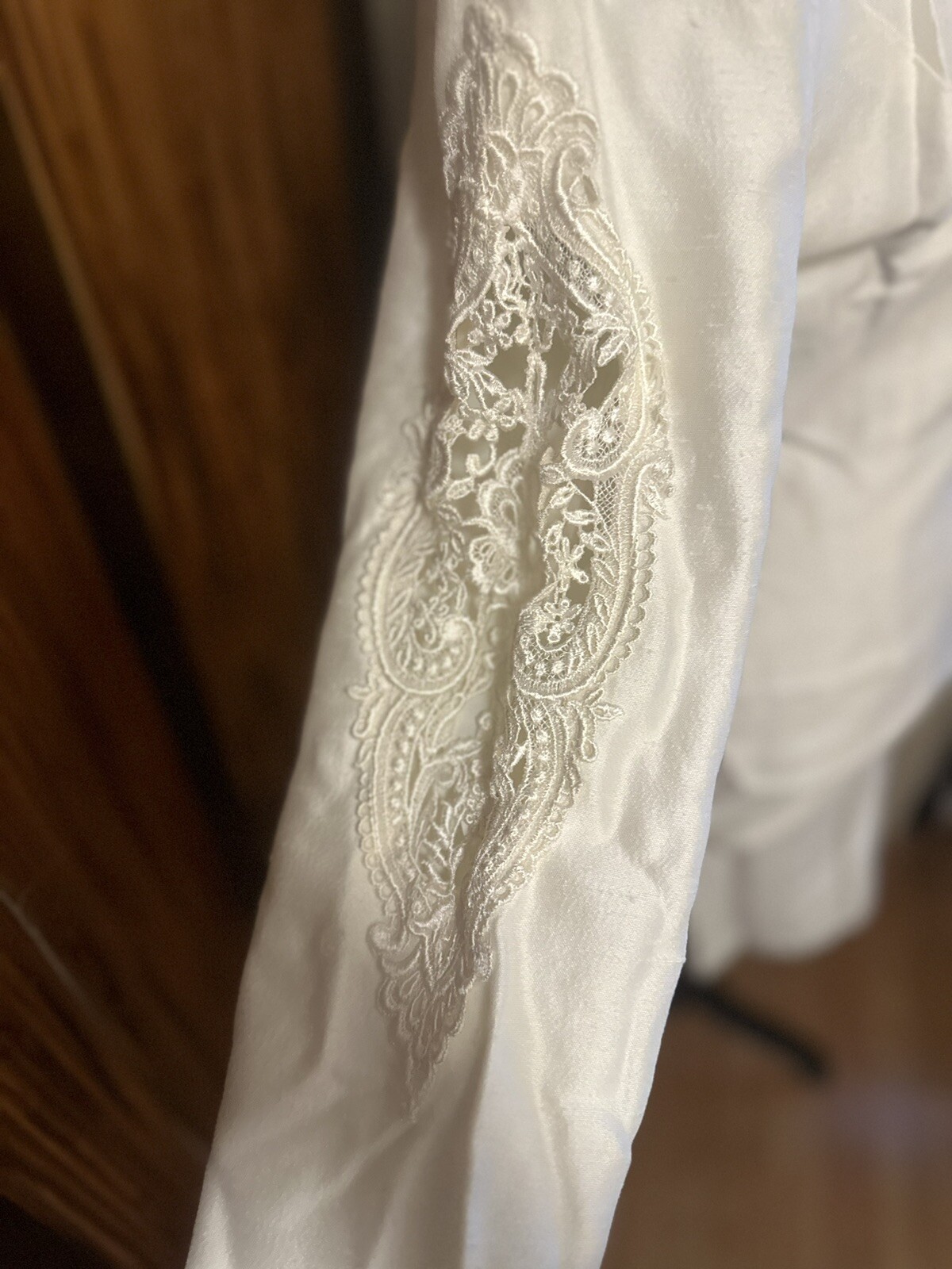 Jessica McClintock Vintage White Lace 2 Pc Wedding Formal Skirt Suit Dress Sz8