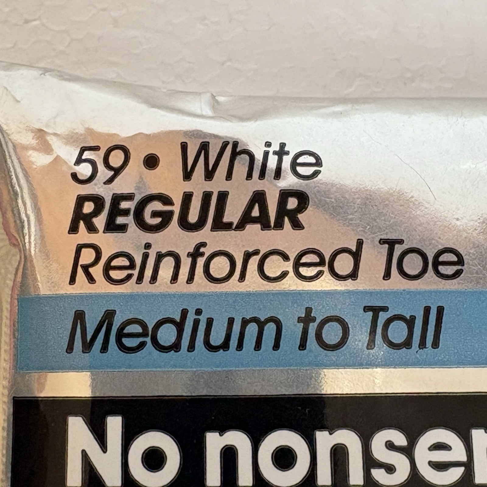 No Nonsense Comfort Stride Pantyhose Light Support 59 White Medium Tall Vintage