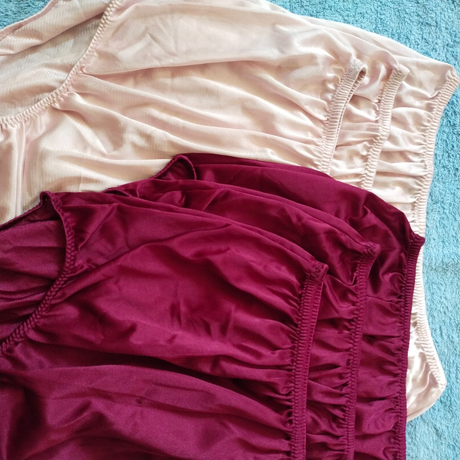 6 Nylon Panties/ High Waisted/ Double Nylon Layer Crotch/ Red & Light Pink/ XXL