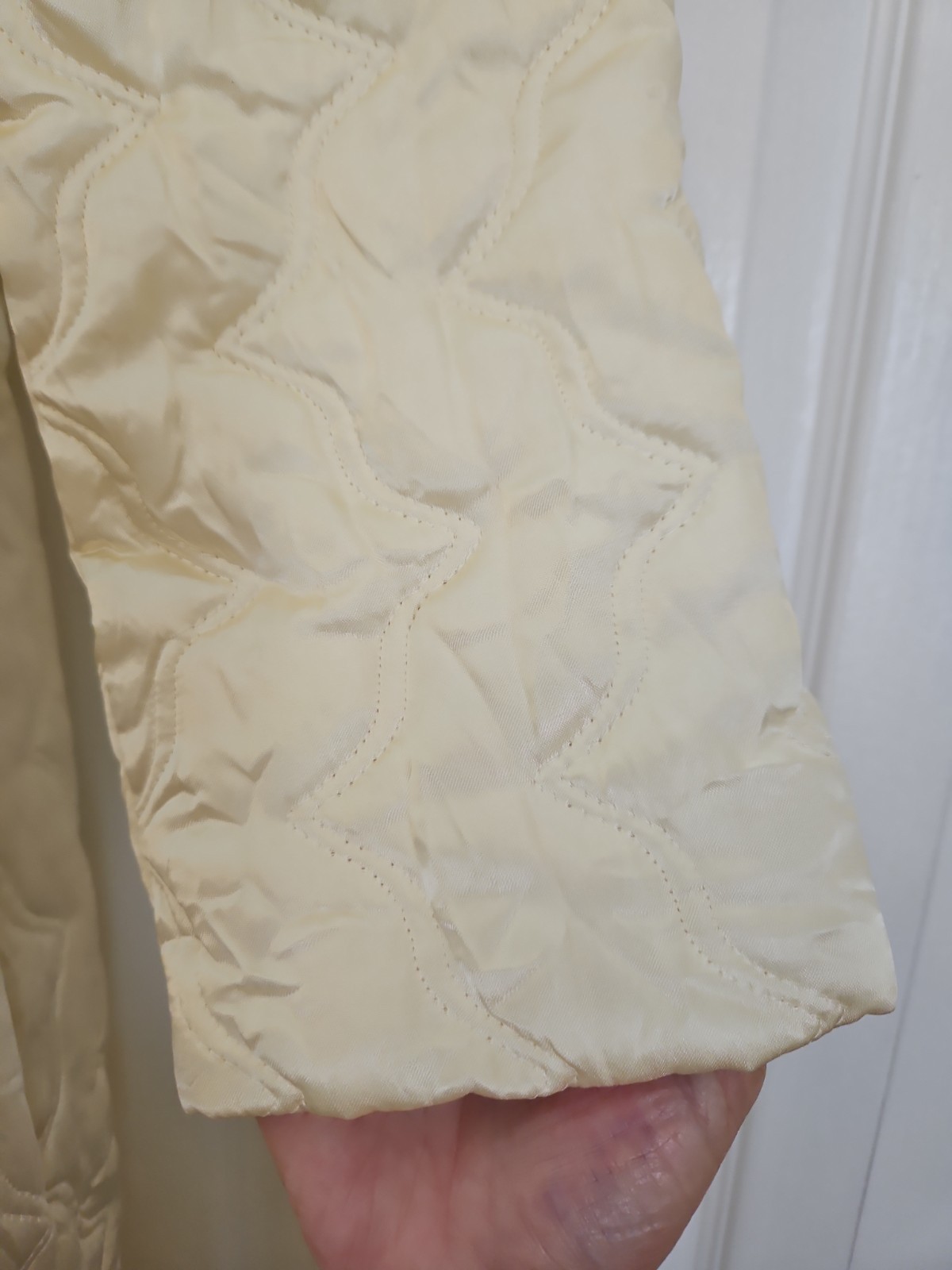 Vintage Quilted Silky Satin Robe Housecoat Size Small? Long Covered Buttons