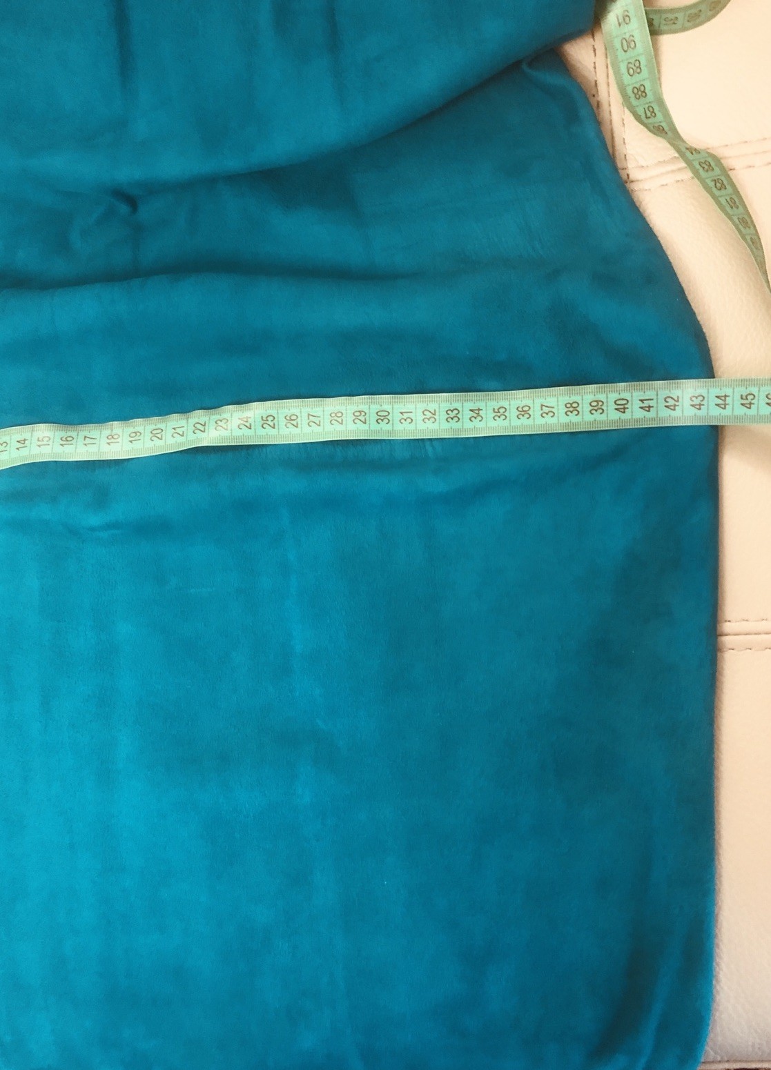 NWOT Firenze Santa Barbara long dress soft genuine suede, emerald teal color SzS