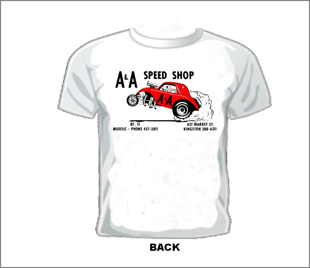 Vintage GASSER/DRAG/NASCAR/SPRINT/MIDGET RACE T-shirt A&A SPEED SHOP