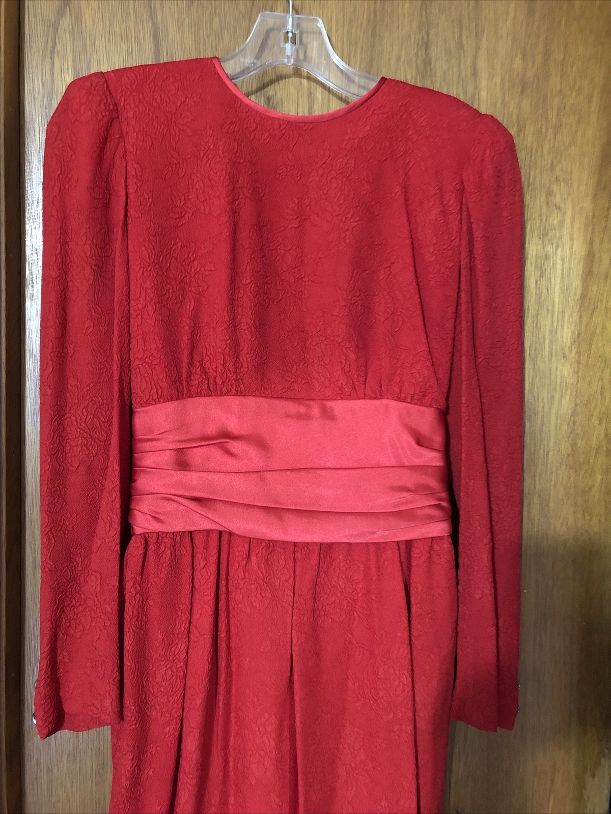 Vintage Nui Ruby Red Dress Size 4 Made USA Big Bow Lined Body Small S XS Formal