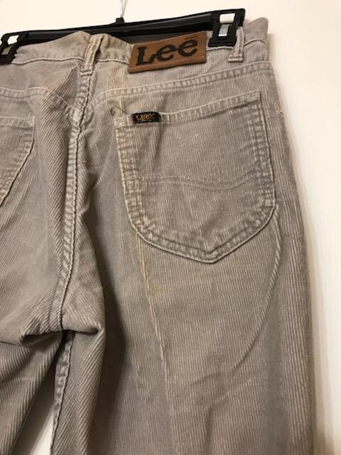 Original Vintage LEE Corduroy Jeans- Talon 42 Zipper- Size 29 x 32- Gray