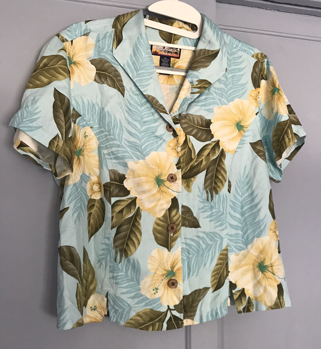 Vintage Women’s Havana Jacks Cafe Hawaiian Shirt Petite M Rayon Single Stitch