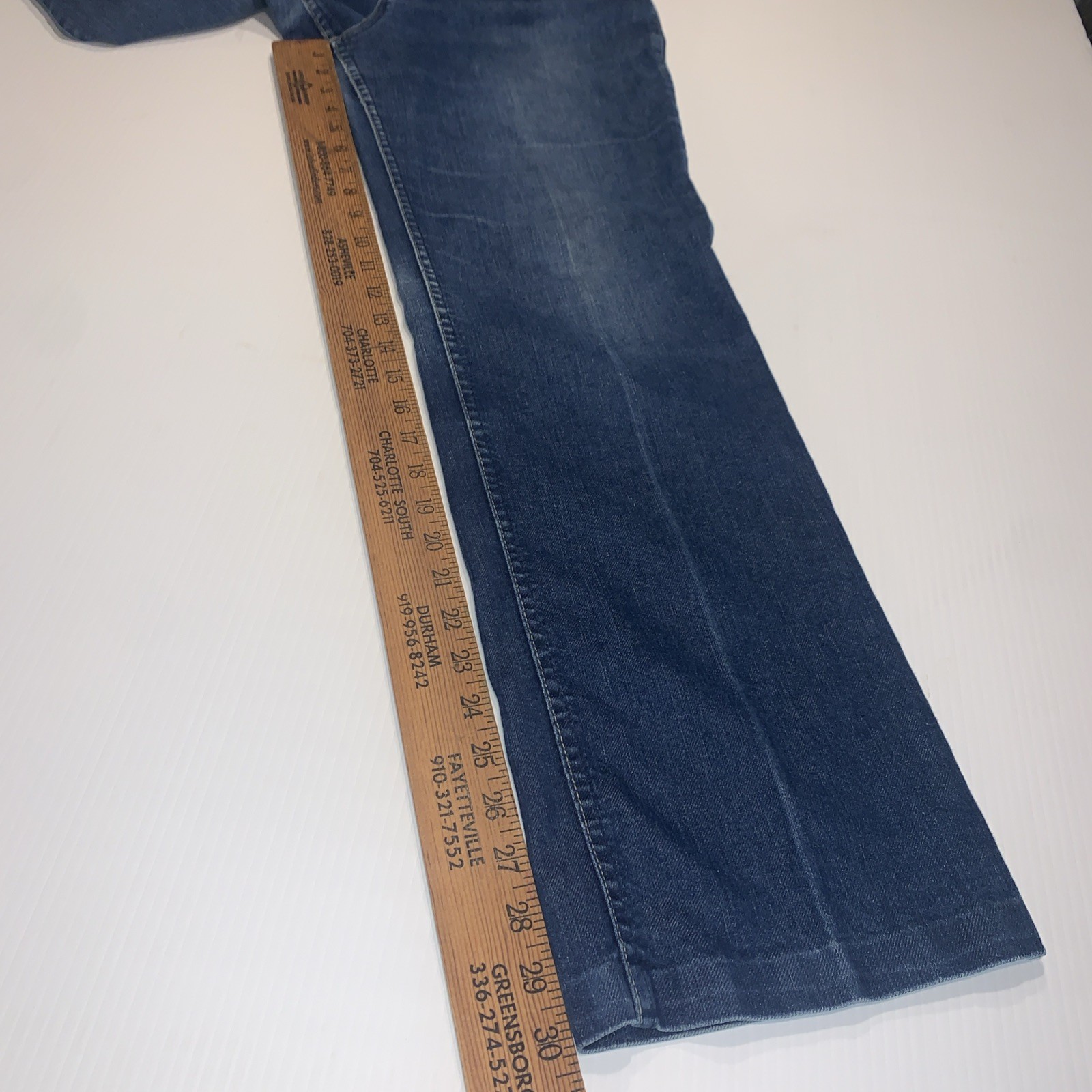 Vtg Juniors LEE Jeans Size 12 High Waist Straight Creased Hemed Legs M-Blue USA