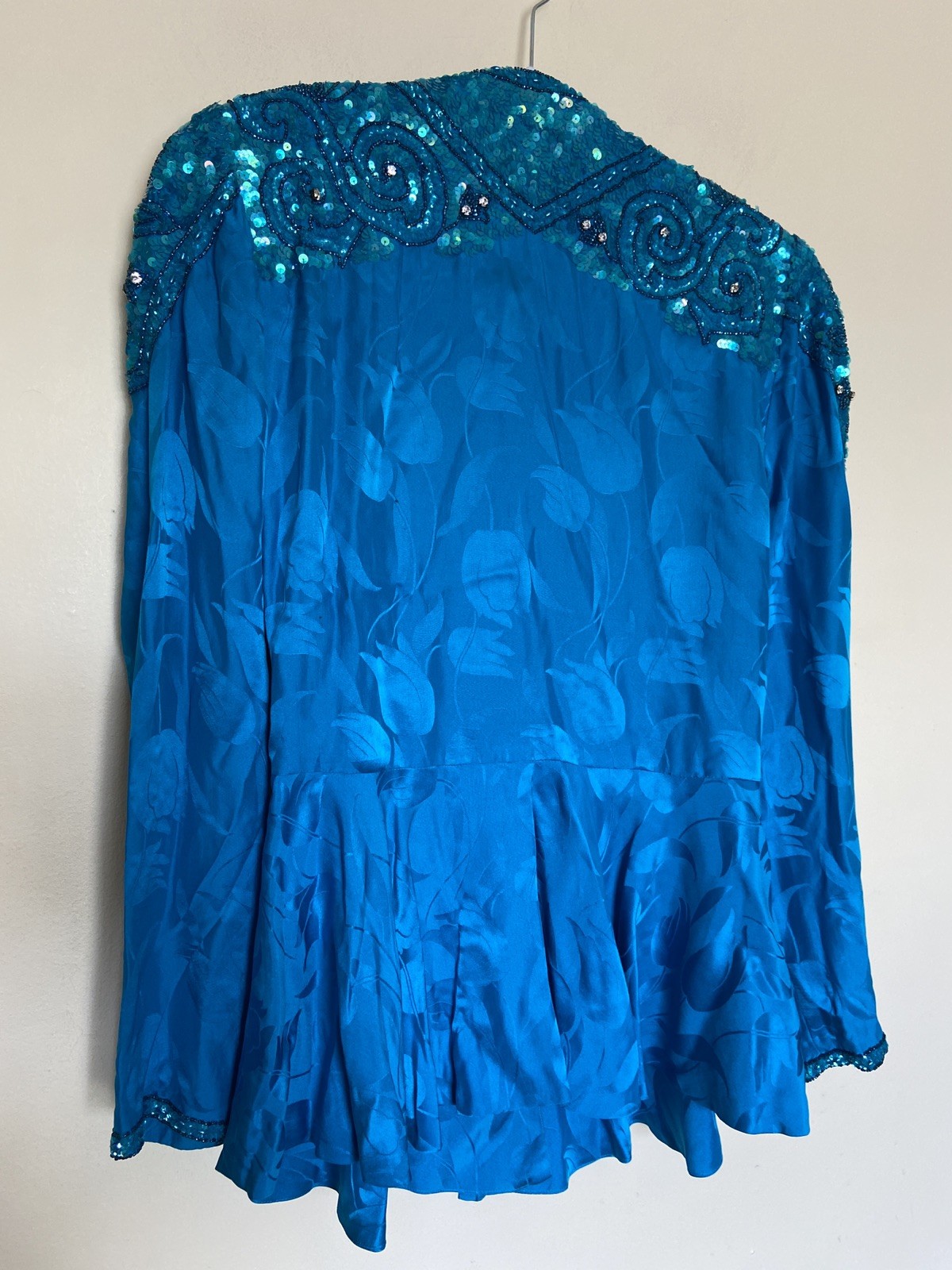 NWOT Vintage D’ore 100% Silk Sequin Beaded Paisley Embellished Jacket Sz 12