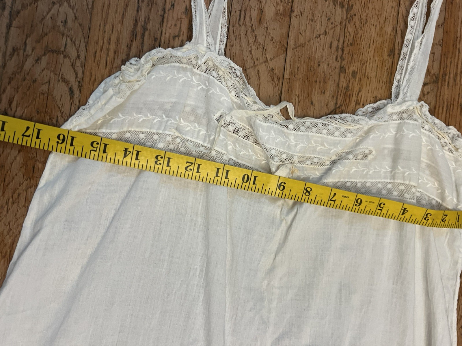 Antique Edwardian Women’s Chemise Step-in-Teddy Trimmed With Lace And Ribbon