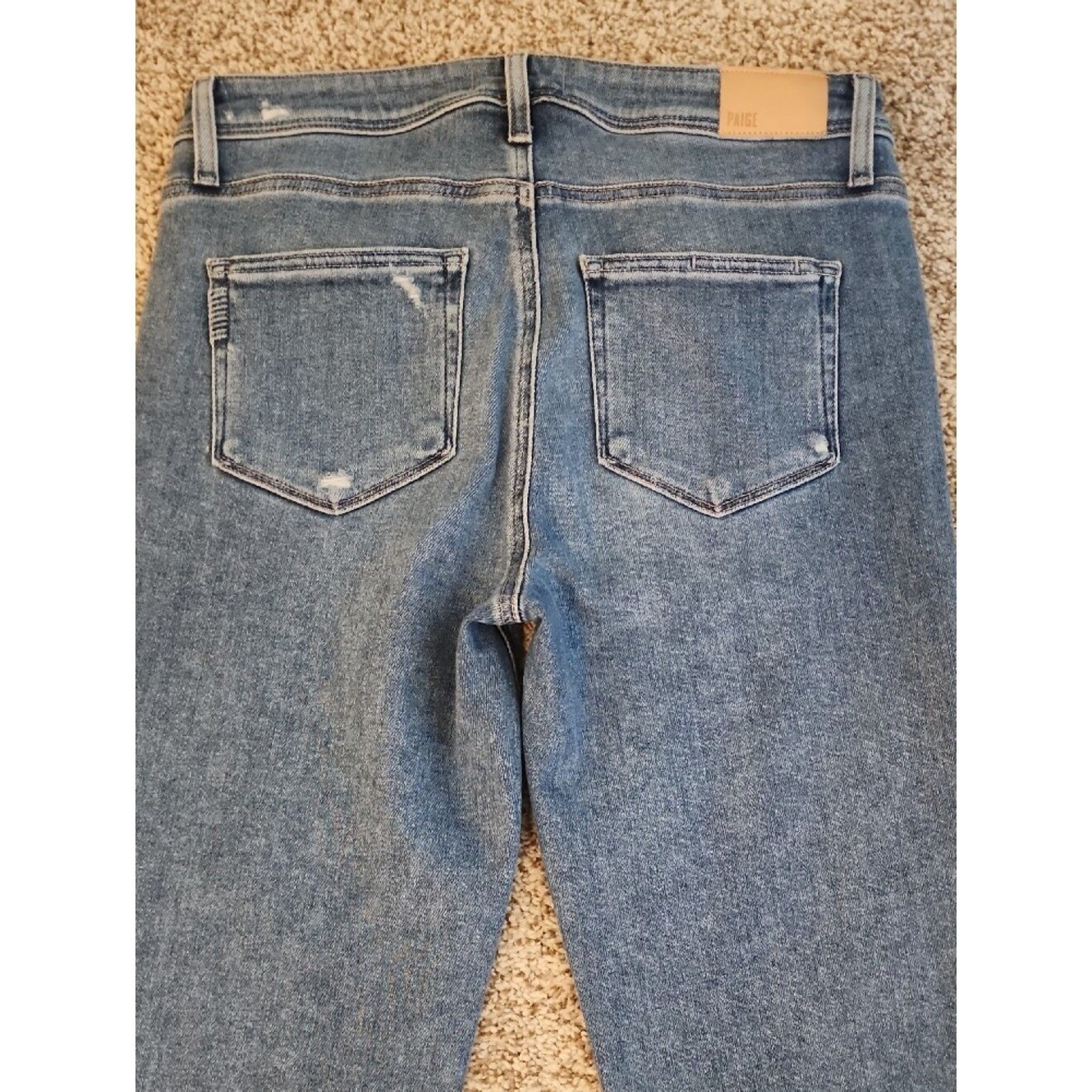 ☀️Anthropologie PAIGE Medium Flare Jeans. 29 Y2K high-waisted FREY Hem Soft ✨️