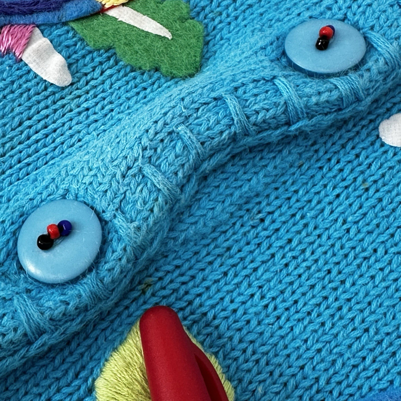 Susan Bristol VTG 1999 Parrot Cardigan Tropical Bird Knit RamieCotton Y2K S READ