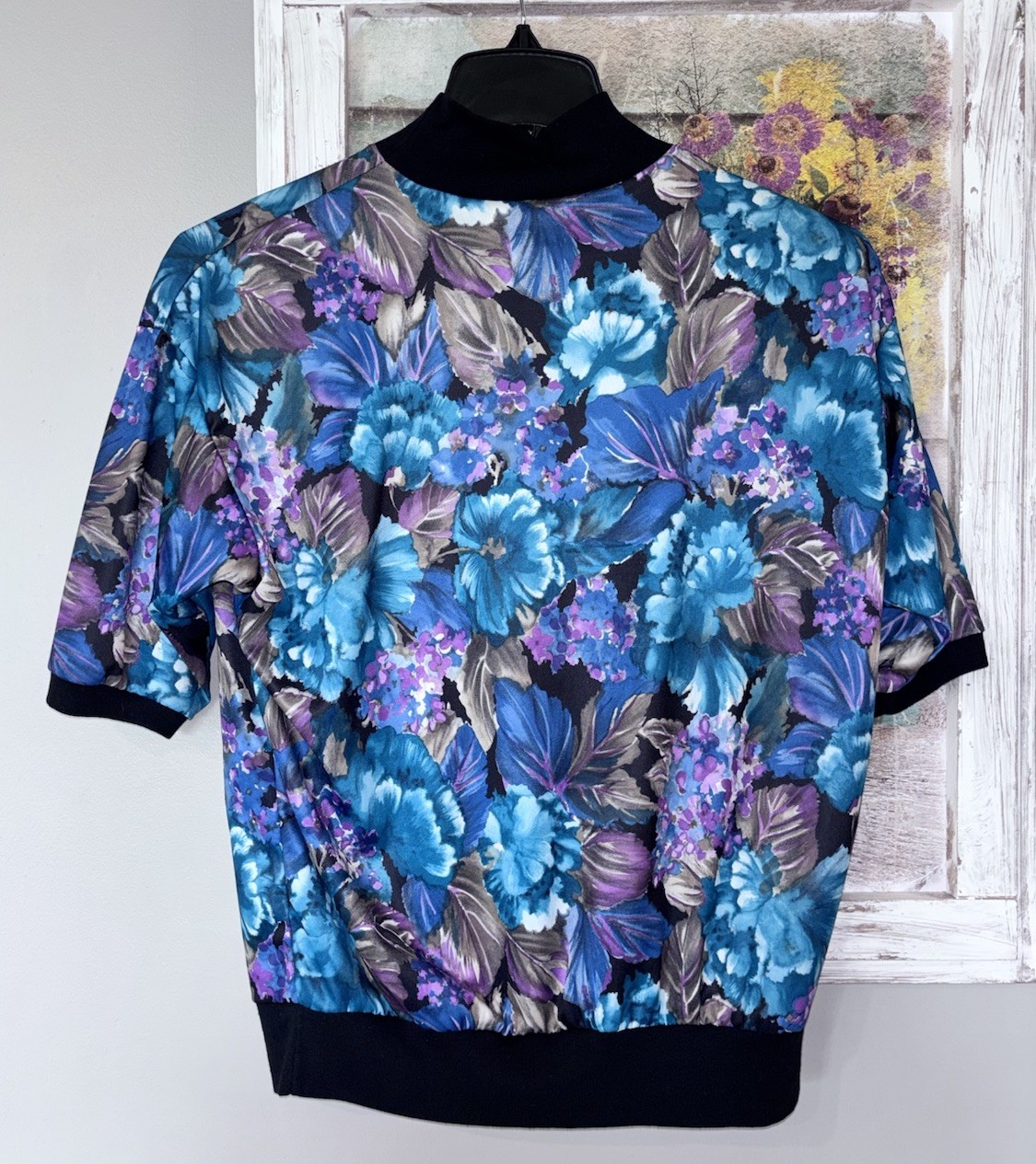 Vtg Act III Women’s Flower Petal Shirt Tropical Floral Top Size Medium Made USA