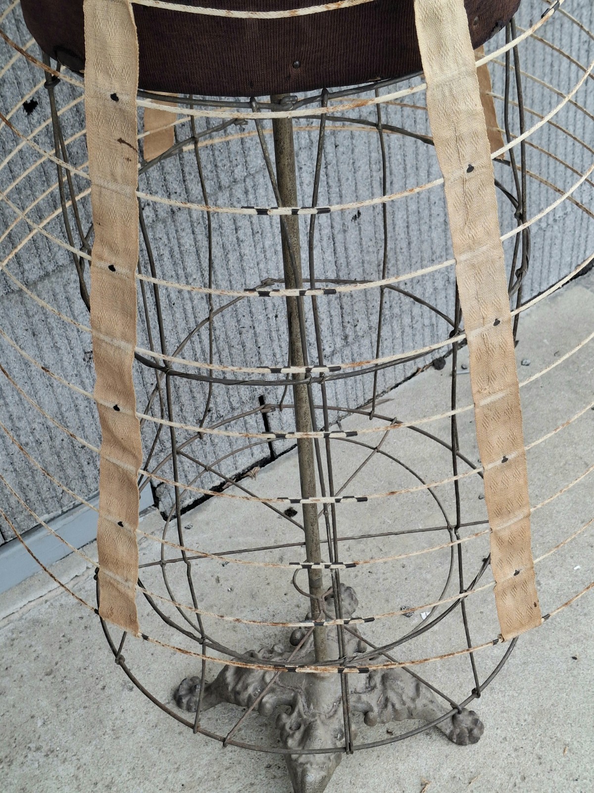 Vintage 1850s Victorian Cage Crinoline Hoop Skirt Bay State Cloth Metal Rings