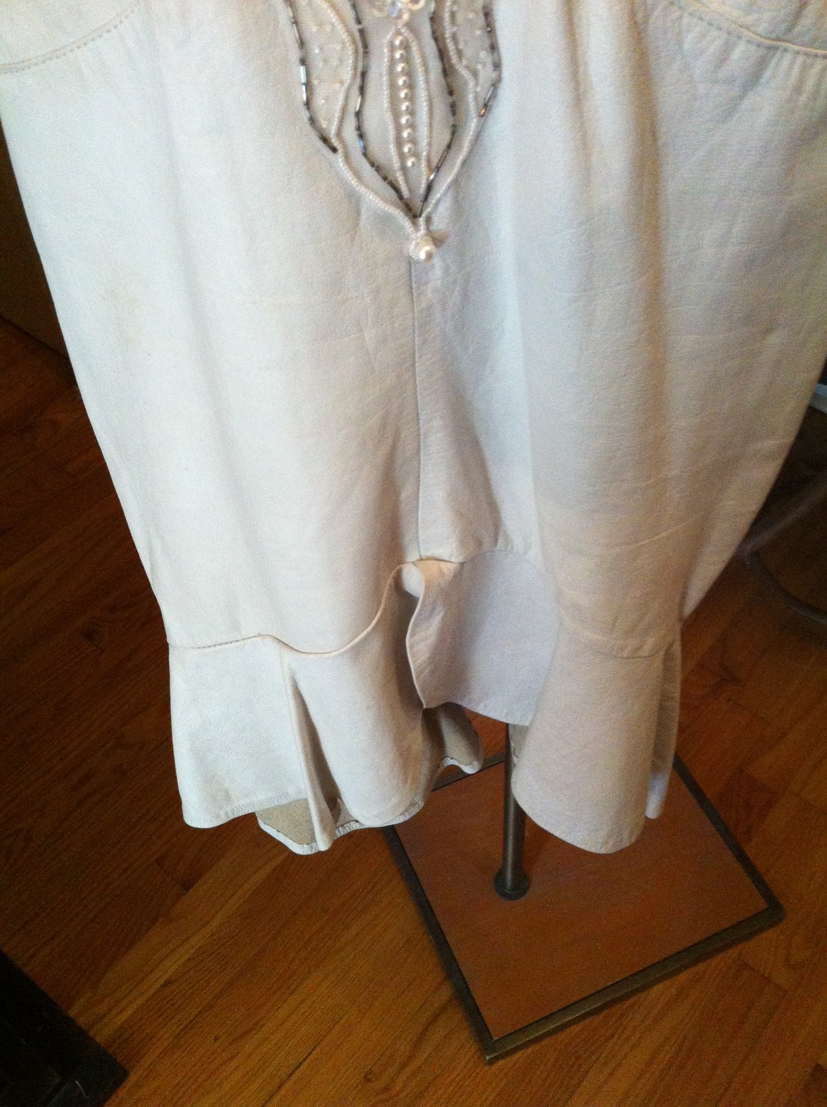 Leather Dress Cream size small Climax Karen Okada For David Howard