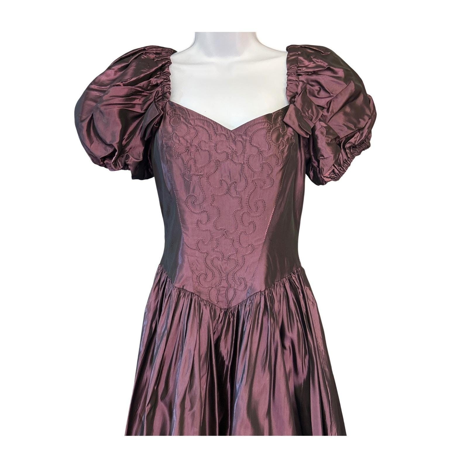 80s Cachet Petite Dress Prom Gown Regencycore Victorian Gothic Romance Halloween