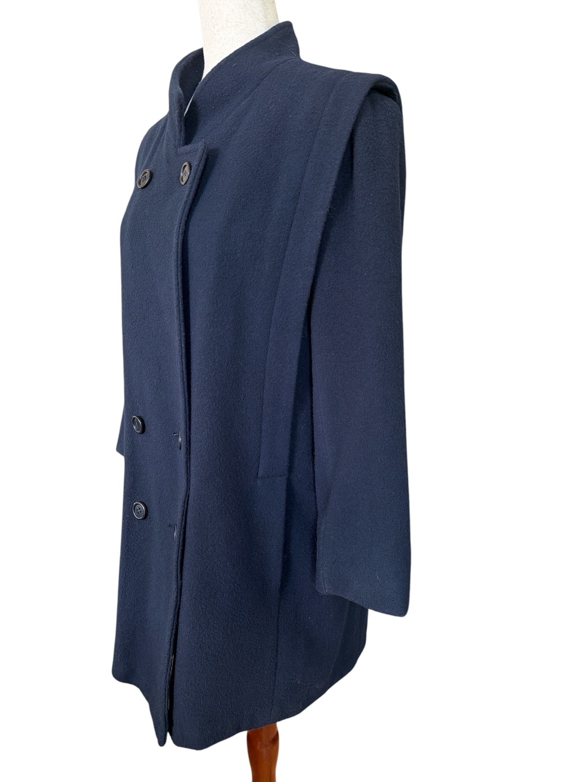 Vintage PRESTON & YORK Navy Blue Coat 100% Wool Forstman Size 12