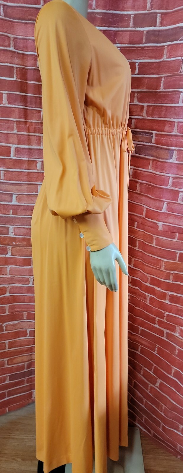 Vanity Fair, Peignoir Vintage Lingerie UNIQUE STYLE Jumpsuit Orange Sz 12 #CB4