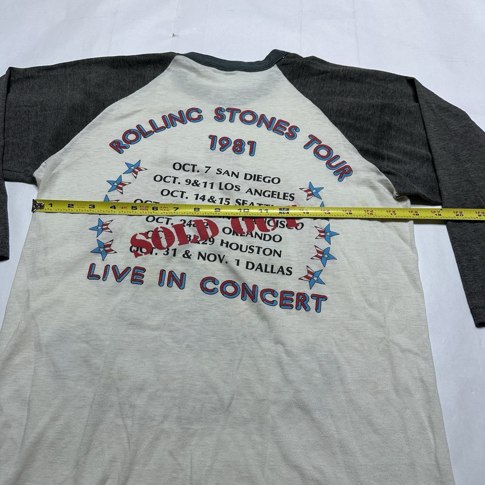 Vintage 1981 Rolling Stones Tour Baseball Shirt SOLD OUT Dragon Authentic Large