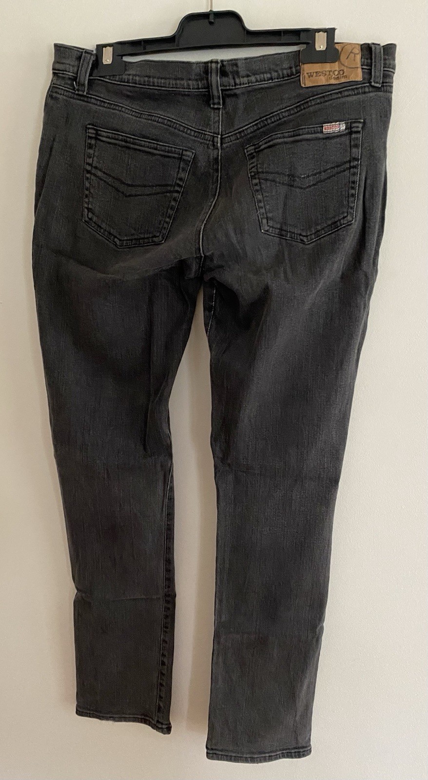 WESTCO Y2K Womens Grey Straight Leg Denim Stretch Jeans Size 14 Vintage Pocket