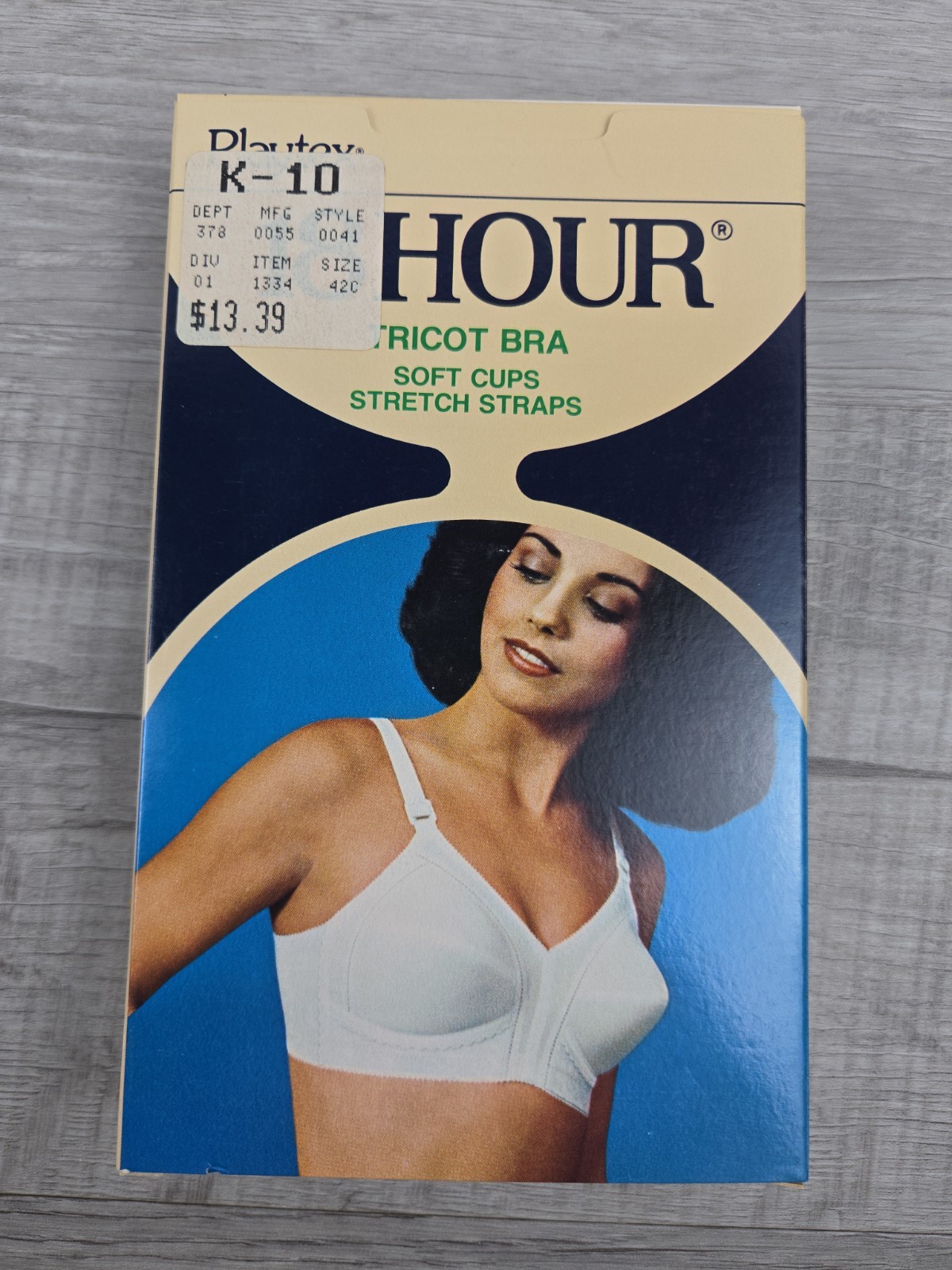 Playtex 18 Hour Tricot bullet Bra White Vintage 42C Soft Cup Stretch Strap