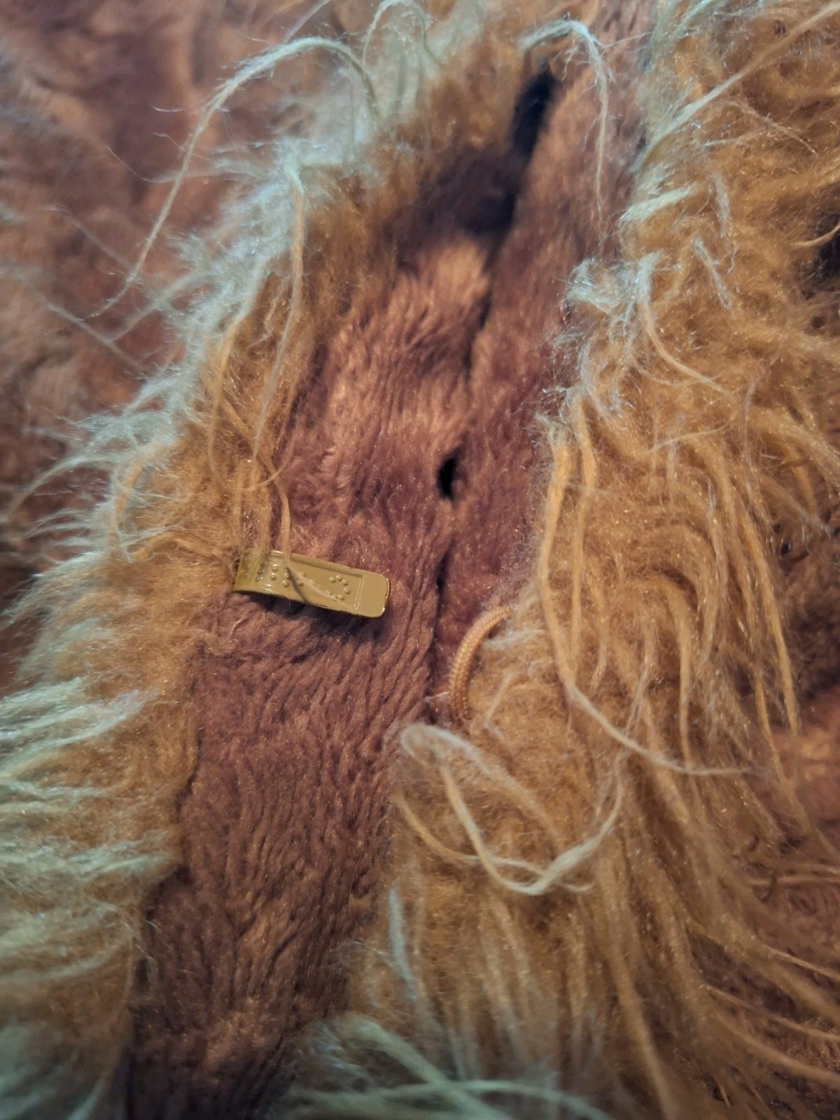 VTG 1990s Y2K GIACCA Penny Lane Coat with Faux Fur Trim Boho M Beige Mob Wife