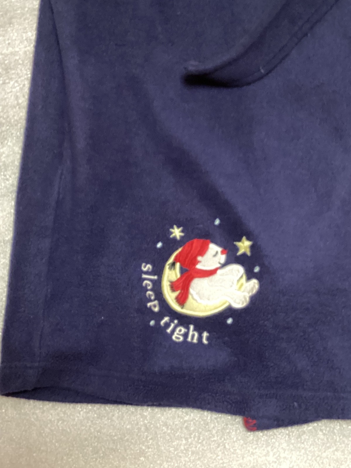 Delicates Womens Dark Blue Full Length Bathrobe Fleece XL Polar Bear Sleepwear