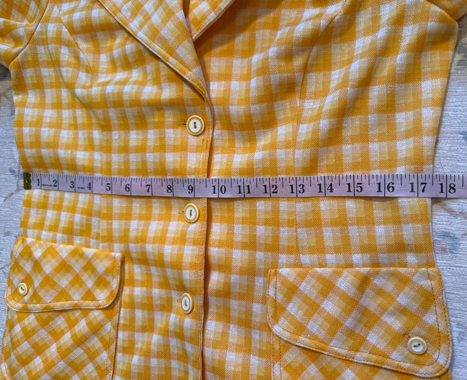 Vintage 1970’s Alex Colman California Plaid Blazer Jacket Dagger Collar S/M
