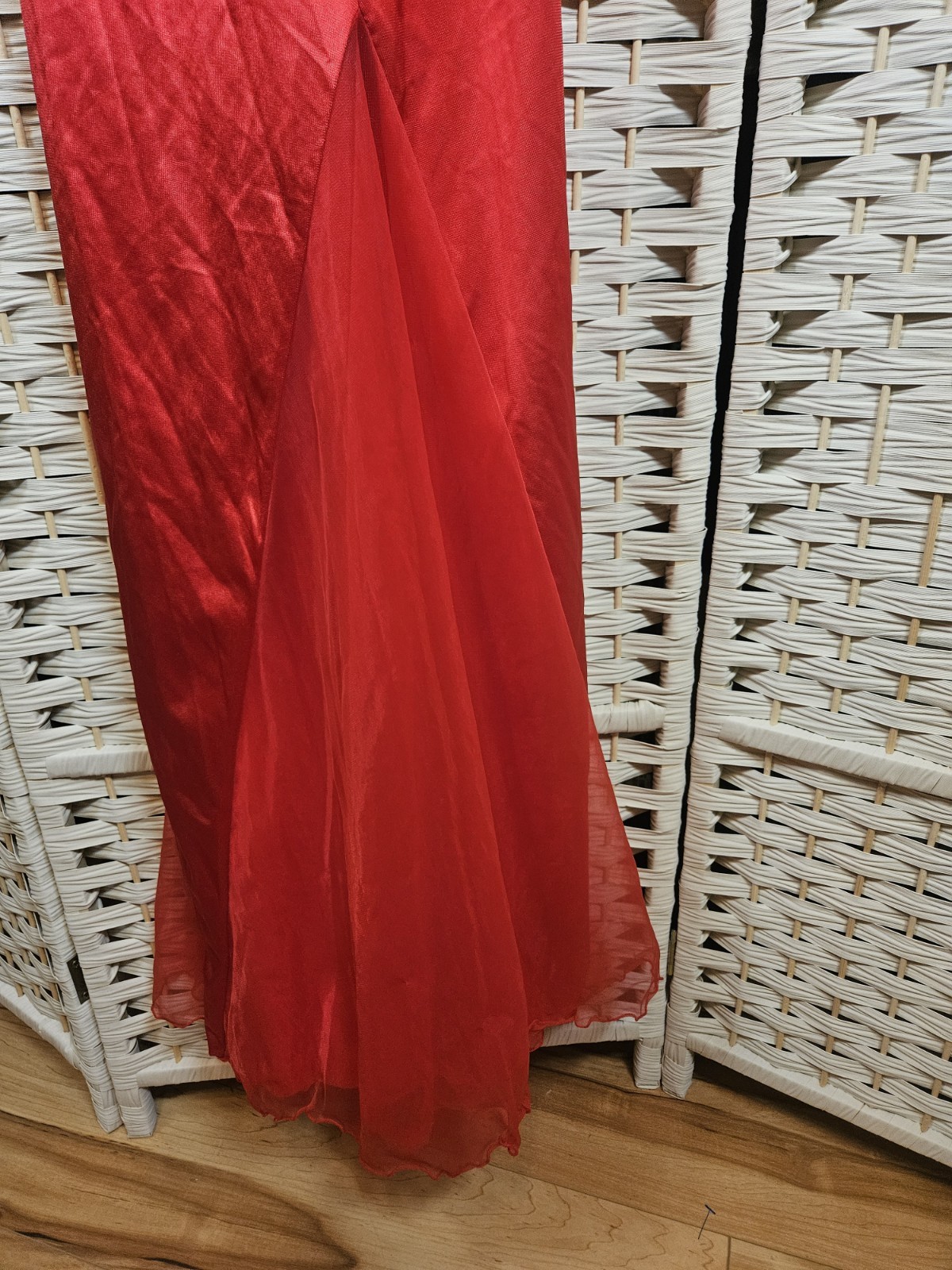 Vintage Jenelle of Hollywood L Red Nightgown Lingerie Classic Romance Glamour