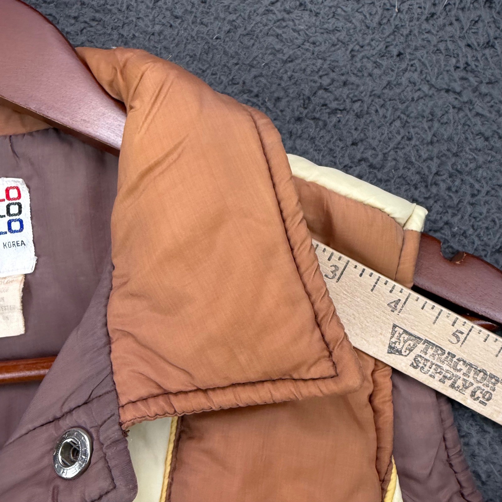 Vintage Sigallo Puffer Vest Brown Tan Colorblock Quilted Retro 70s Womens Large