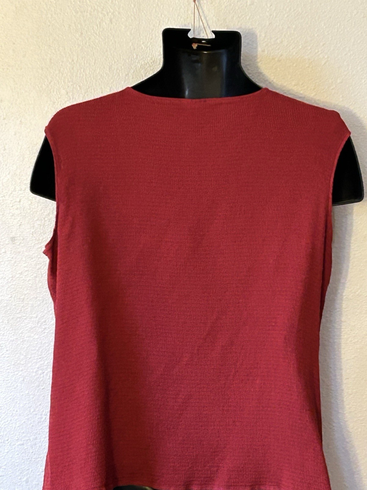VTG 90’s CP Shades Red Textured Rayon Tank L Hand Dyed Boho Lagen Look READ