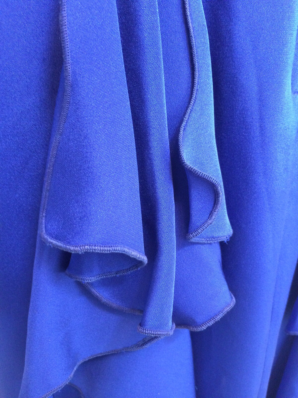 VTG 70s Holly’s Harp Dress Silk Blend Dolman Ruffle Blue M Stevie Nicks Boho
