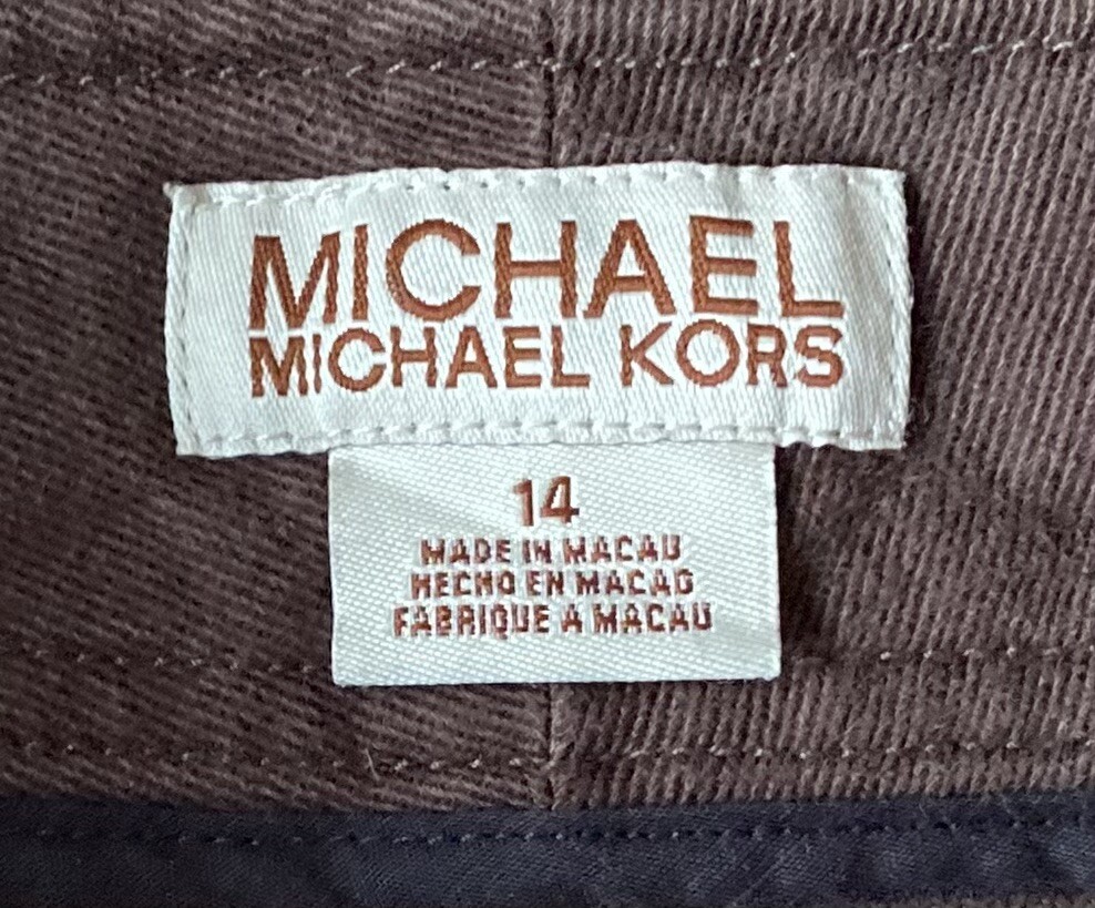 Michael Kors VTG Y2K Womens Flared Pant Size 14/28 Brown Low Rise Stretch Casual