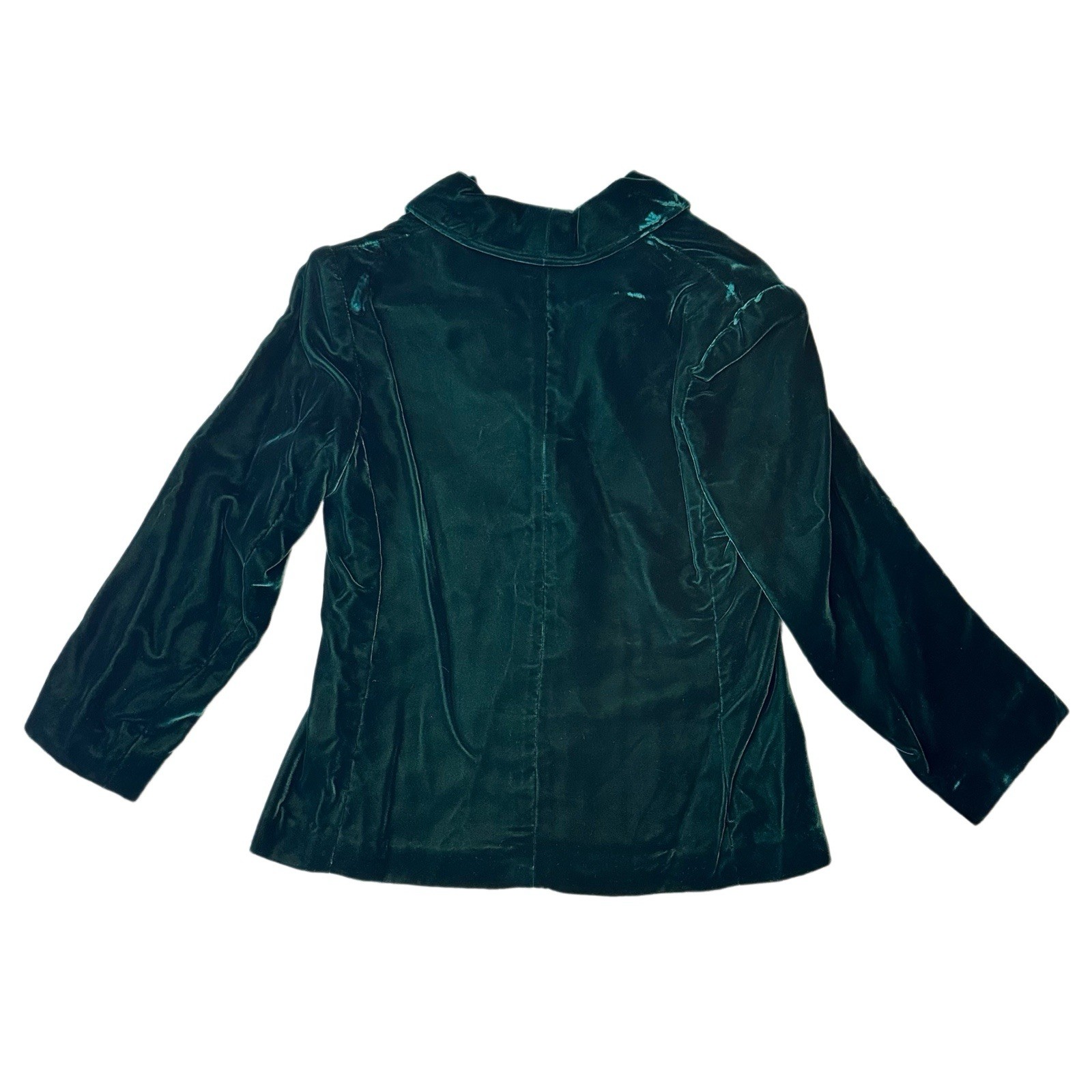 90s Vtg Handmade Green Velvet Blazer Whimsigoth Holiday Petite Medium