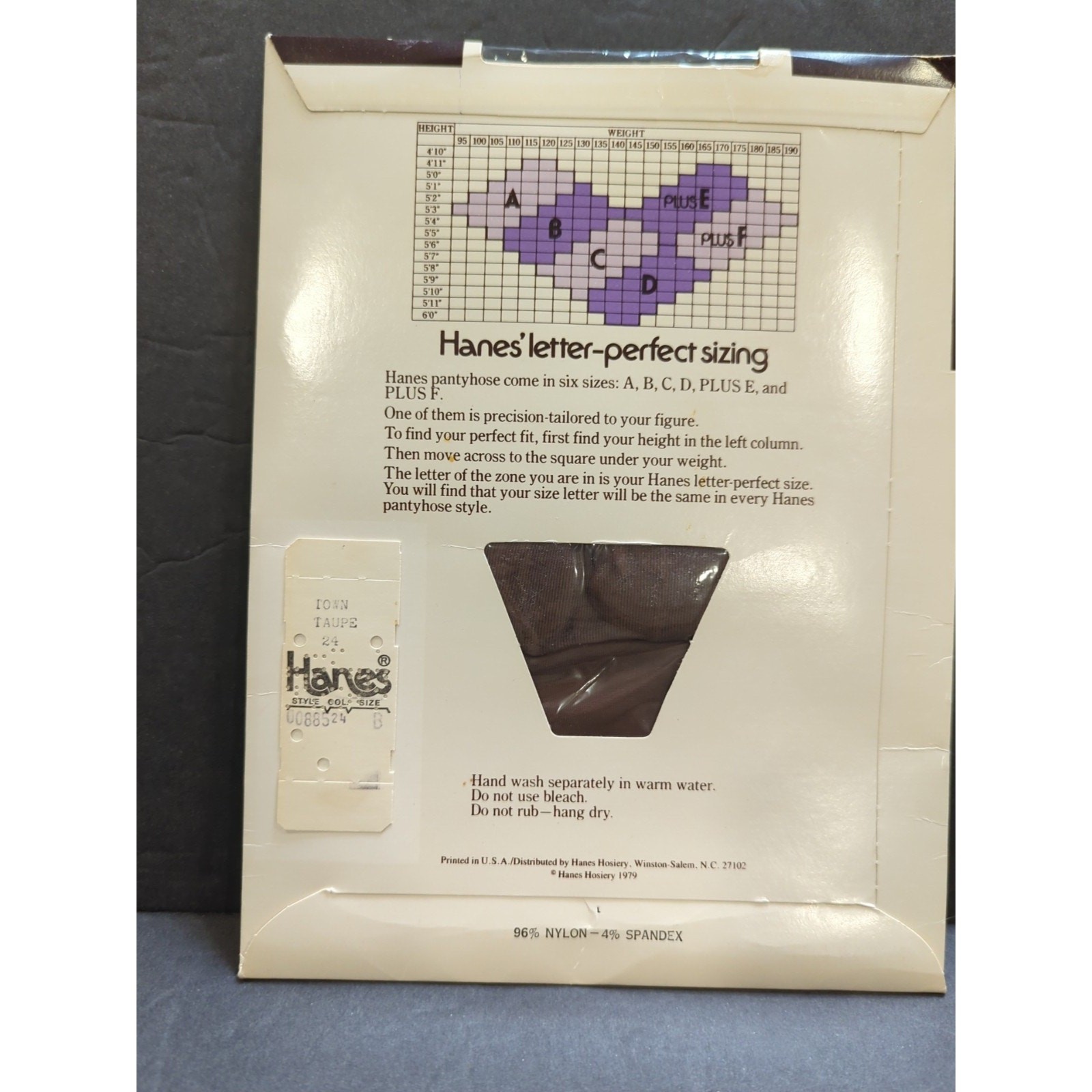 Vintage Hanes Ultra Sheer Pantyhose B Town Taupe Color style 885
