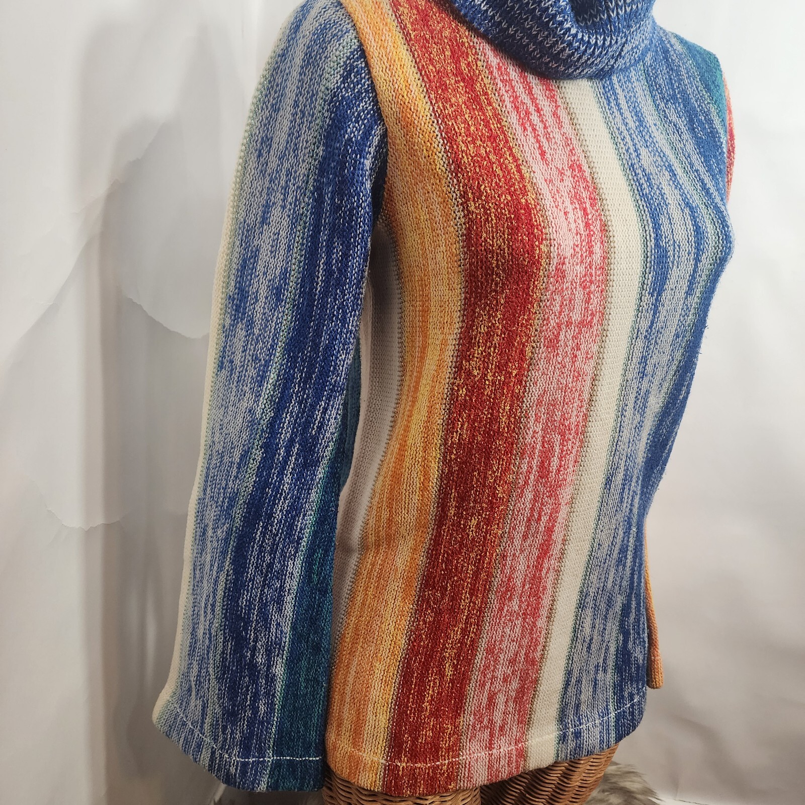1970’s Organically Grown Sweaters by ARPEJA Rainbow Turtleneck (M/L? READ)