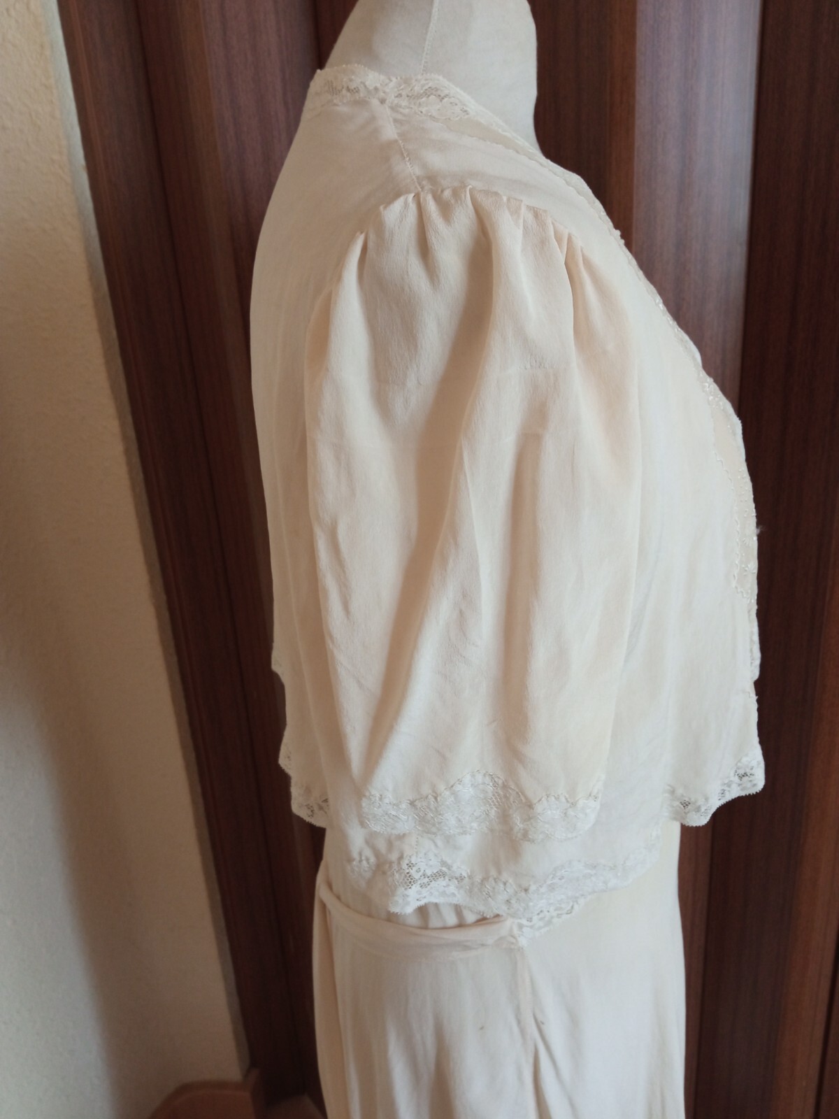 Vintage 1940s Bridal Silk Nightgown/Peignor Set – Honeymoon -S