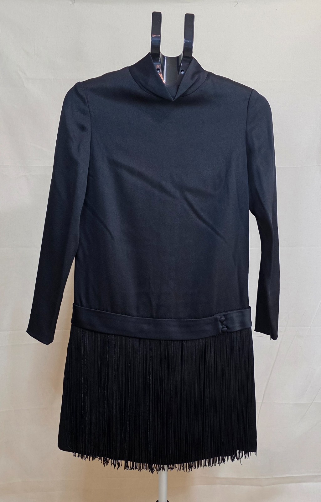 Vintage Mod Black Flapper Style Dress Retro Cocktail Party Style 1960s