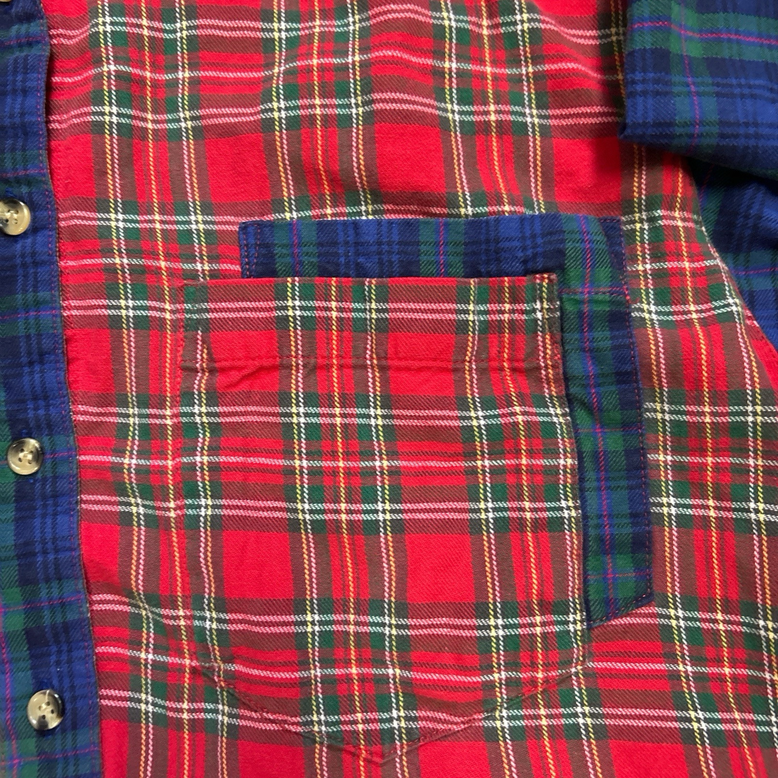 Vintage 80s Boundary Waters Flannel Shirt Contrast Patchwork Size 8 Women’s